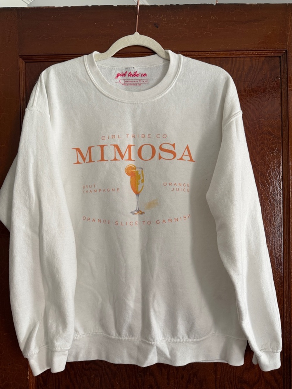 Girl Tribe Co. "Mimosa" White Sweatshirt